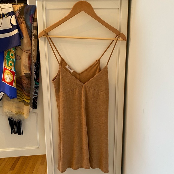 Boutique Systemaction Mini Tan Dress - Picture 1 of 9